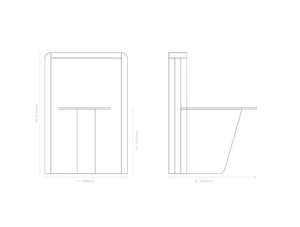 Athena Standing Height Media Unit 5 Person Dimensions