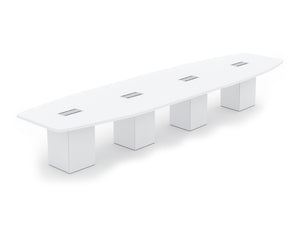 Barrel Shaped Meeting Room Table with Cube Legs 2