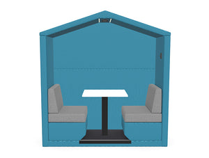 Bea Roofed 2 Seater Open Meeting Den with Wall and Table