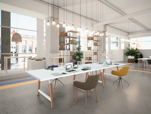 Buronomic Cohesion Co Working Table 8 With Wood Legs