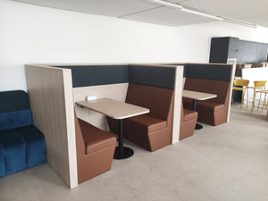 Connie Soft Seating Banquet Dining Booth with Rectangular Table 2