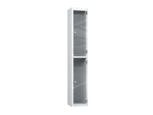 Crystal 2-Door Steel Locker - Pearl Silver