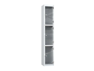 Crystal 3-Door Steel Locker - Pearl Silver