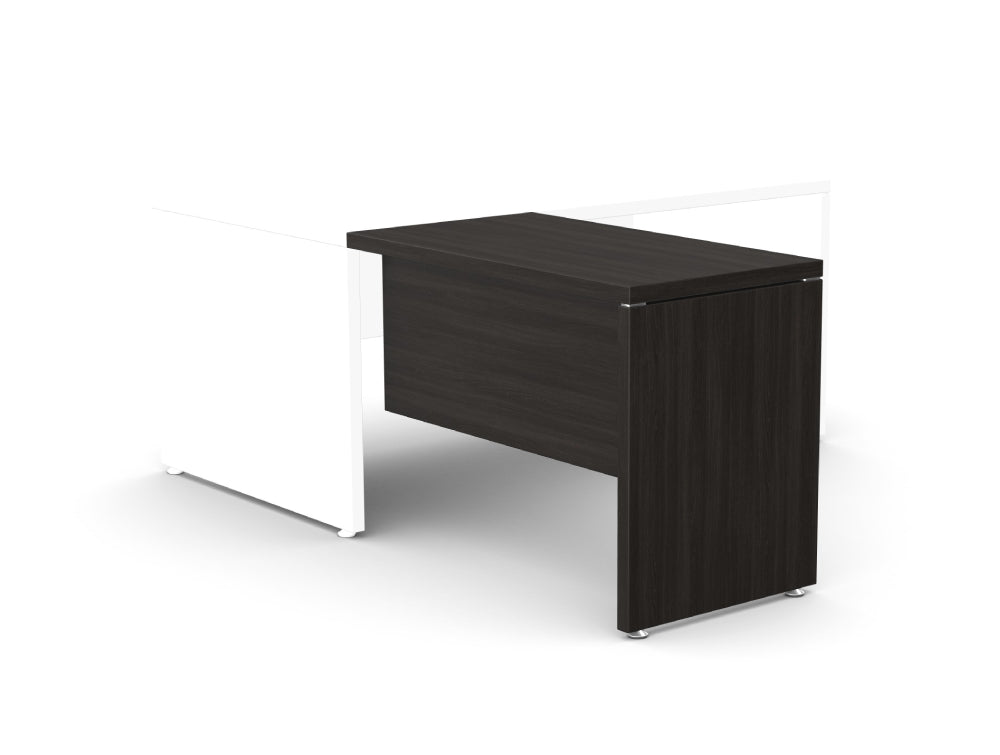 Fermo Executive Wooden Return Desk with Panel Legs in Harbour Oak Finish