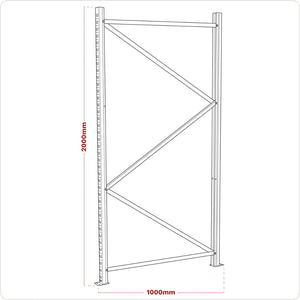 Frame One End 2000x1000mm APR1002 2
