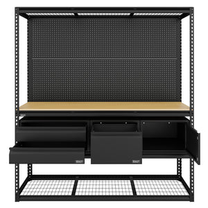 Heavy-Duty Modular Workbench and Racking Kit with 3 Storage Units APMWBCOMBO1 4