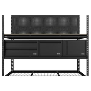 Heavy-Duty Modular Workbench and Racking Kit with 3 Storage Units APMWBCOMBO1 5