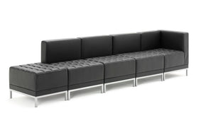 Infinity Modular Straight Back Sofa Chair Black Soft Bonded Leather BR000200 11