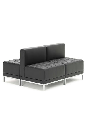 Infinity Modular Straight Back Sofa Chair Black Soft Bonded Leather BR000200 4