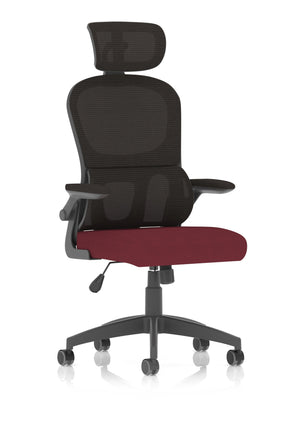 Iris Task Operator Mesh Back Fabric Seat With Headrest KCUP2037 2