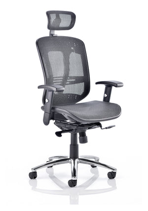 Mirage II Executive Chair Black Mesh With Arms With Headrest