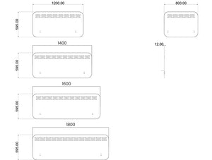 Koala Sit-Stand Desk Screen 12mm Dimensions