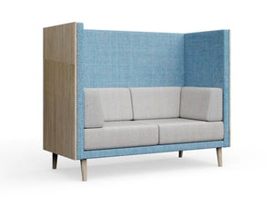 Lenny 2 Seater High Back Chair with Side Laminate