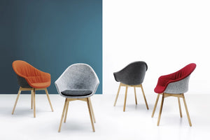 Mamu Moulded Fleece Chair Wooden Leg 1