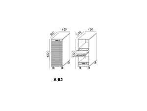 Mobile Desk High Cabinet A 52 Dimensions