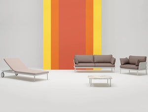 Pedrali Reva Twist Lounge Outdoor Three Seater Sofa 5 With Single Seater Sofa And Small Table