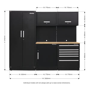 Premier Storage System with Hardwood Worktop 2.48m APMSCOMBO1W 8