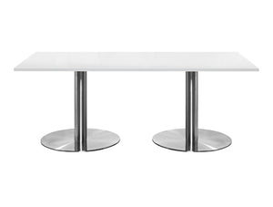 Rectangular Dining or Conference Brushed Steel Table 2000mm 2
