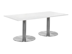 Rectangular Dining or Conference Brushed Steel Table 2000mm 4