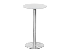 Round Poseur Brushed Steel Table 600mm 2