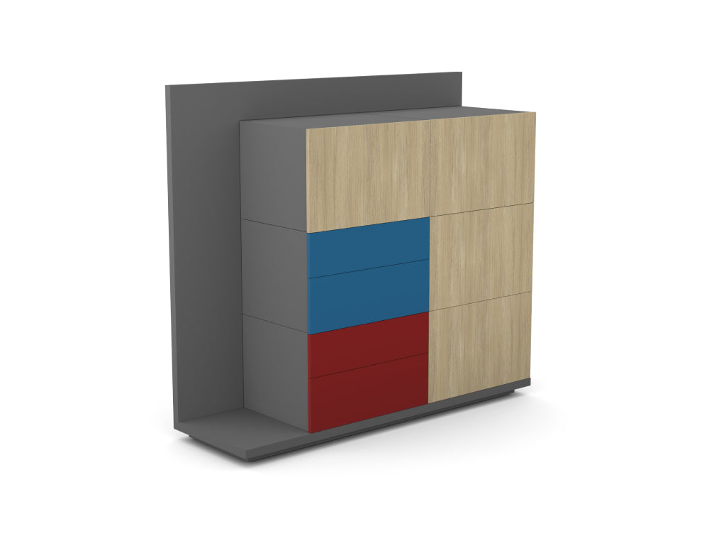 Soreno Executive Storage System Wooden Cupboard in Urban Oak Finish