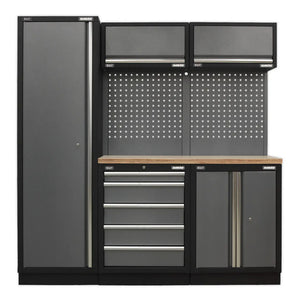 Superline PRO Storage System with Wood Worktop 1.96m
