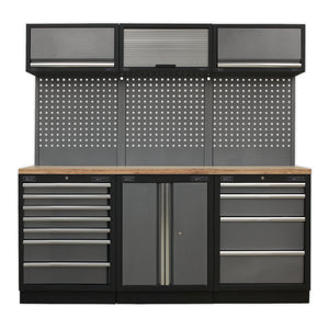 Superline PRO Storage System with Wood Worktop 2.04m