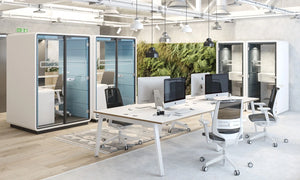 Switch 1 Person Crescent Desk And Desk High Pedestal Open Leg 4