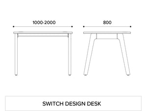 Switch Design Single Bench Desk Dimensions