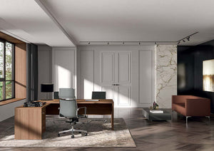 T45 Executive Wooden Table with Ergonomic Chair and Sofa in Meeting Room Setting