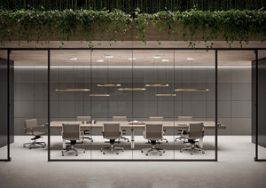 T45 Rectangular Meeting Room Table with Chairs in Meeting Room Setting