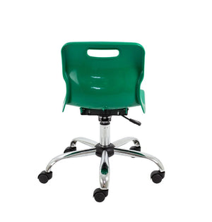 Titan Swivel Junior Chair with Chrome Base and Castors T30-GN 6
