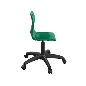 Titan Swivel Junior Chair with Plastic Base and Castors T30-GN-BK 4