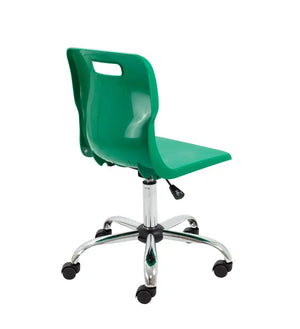 Titan Swivel Senior Chair with Chrome Base and Castors T35-GN 5