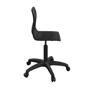 Titan Swivel Senior Chair with Plastic Base and Castors T35-BK-BK 4