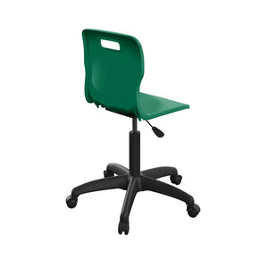 Titan Swivel Senior Chair with Plastic Base and Castors T35-GN-BK 5