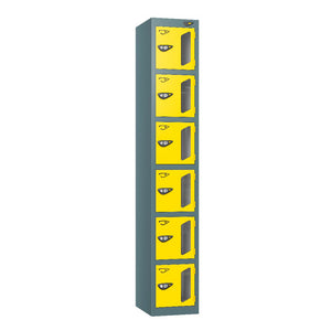 Vision 6-Door Locker - Slate Grey Lemon Yellow