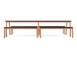 Ws D Nestro Metal 2 Piece Canteen Table and Bench Seating with Closed Legs 2