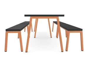 Ws D Nestro Metal 2 Piece Canteen Table and Bench Seating with Closed Legs 3