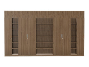 WsD Key Storage Modular 6 Level Cupboard with Bookshelves and High Cabinets Coffee 2