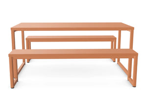 WsD Nestro Closed Metal Leg Canteen Table and Bench Seating 2