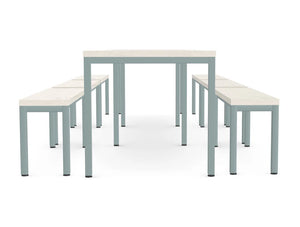 WsD Nestro Metal 3 Piece Canteen Table with Straight Leg 3