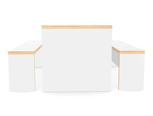 WsD Nestro Slab Leg Alternative Edging Canteen Table and Bench Seating 3