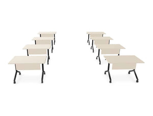 WsD Twister Mobile Tilt Modular 8 Classroom Tables with Modesty Panel and Bookcase 2