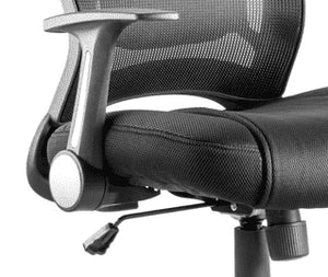 Zeus Task Operator Chair Black Fabric Black Mesh Back With Arms OP000140 3
