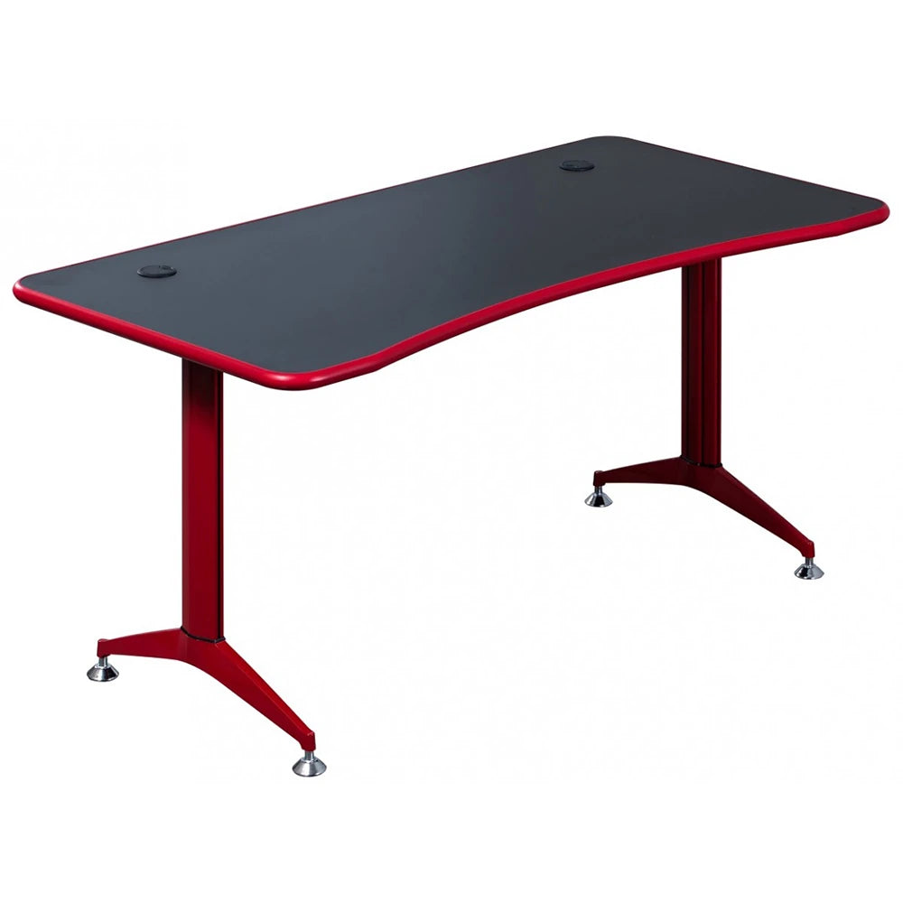 1400Mm Gaming Desk With Black Double Wave Top And Black Modern Splayed Leg