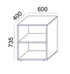 2 Shelves Desk Cabinet Sv 17 Dimensions