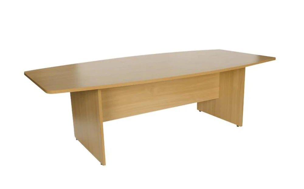 2400mm Boat Shaped Boardroom Table Light Oak