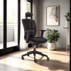 Action Ergonomic Task Chair with Hightop Table and Indoor Plant in Modern Office Setting