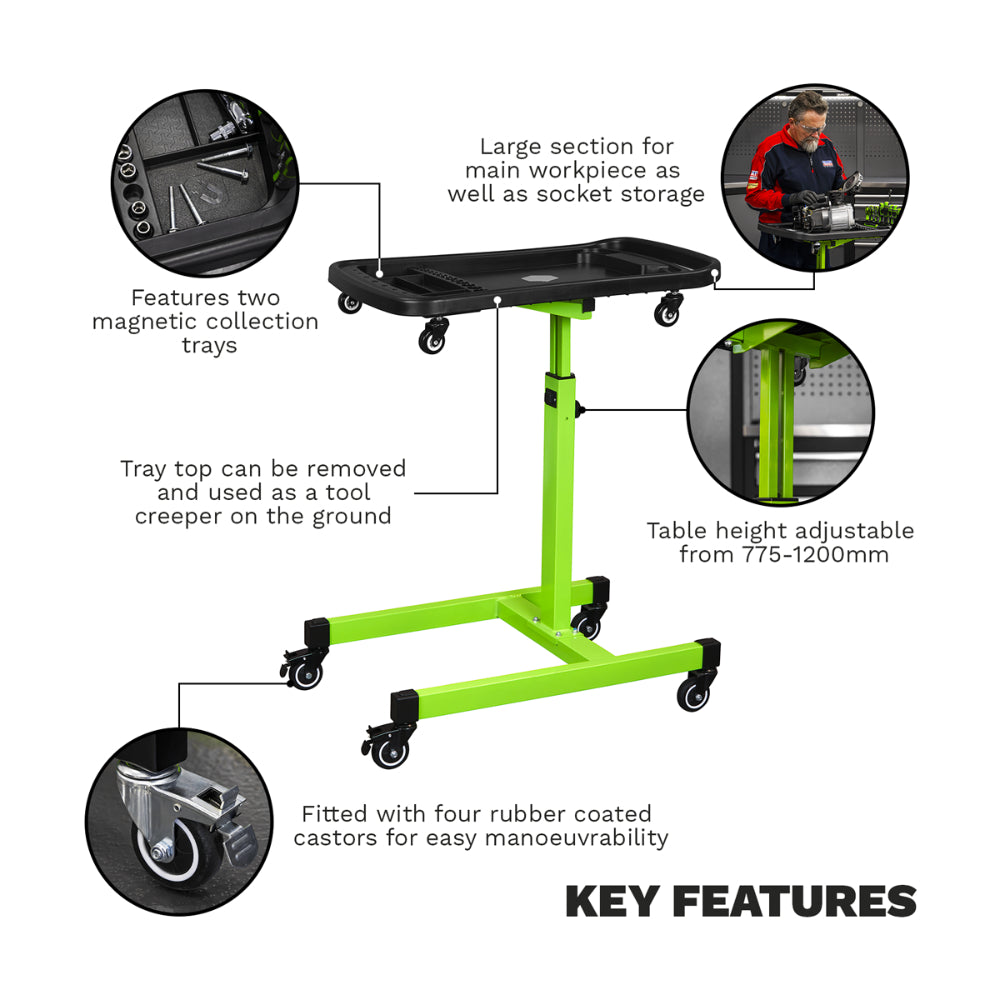 Adjustable-Height Mobile Workstation with Removable Top Tray AP201 13